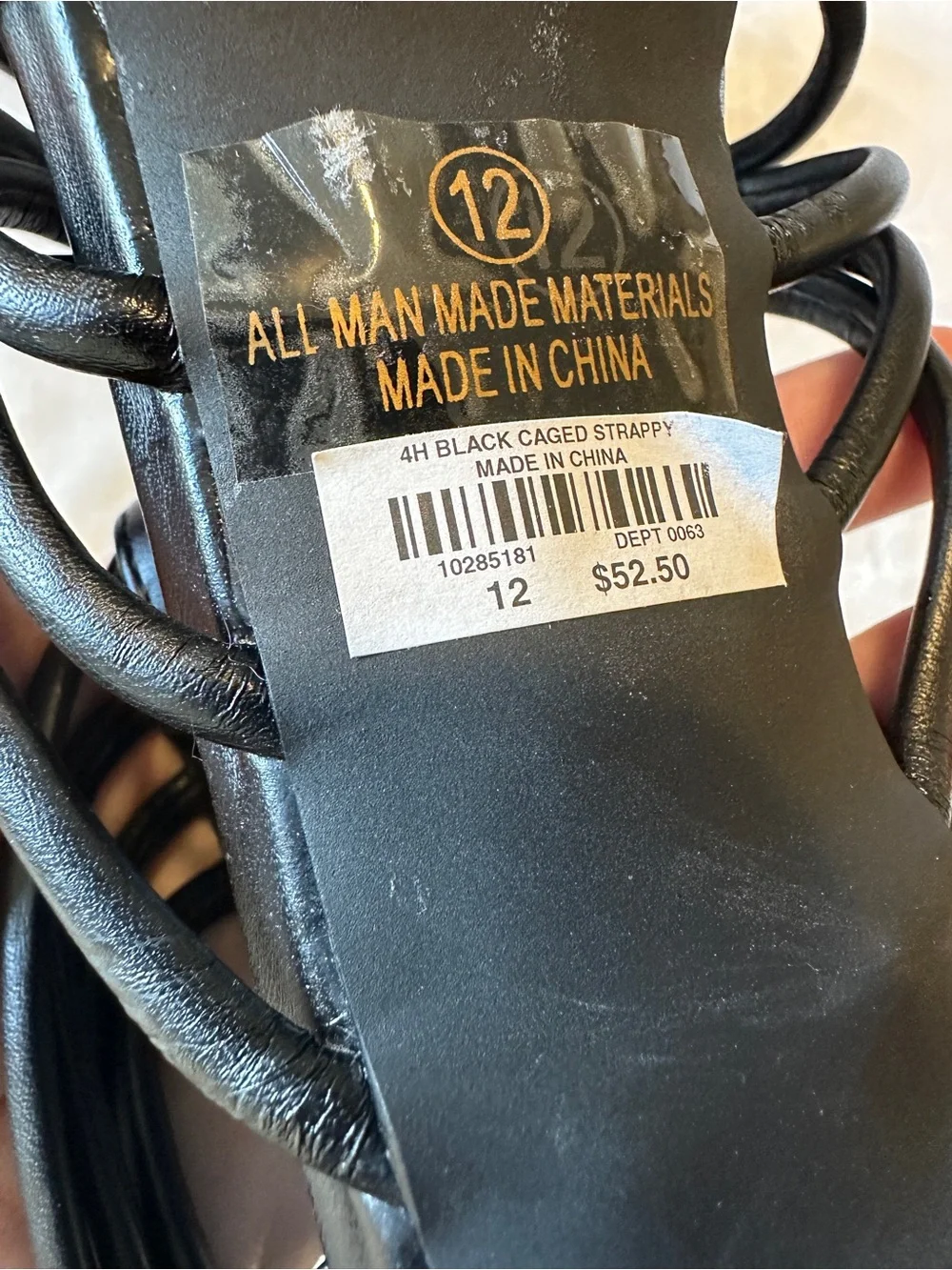WOMENS Torrid BLACK STRAPPY 4" Heels with Peep Toes Size 12 - Picture 6 of 7